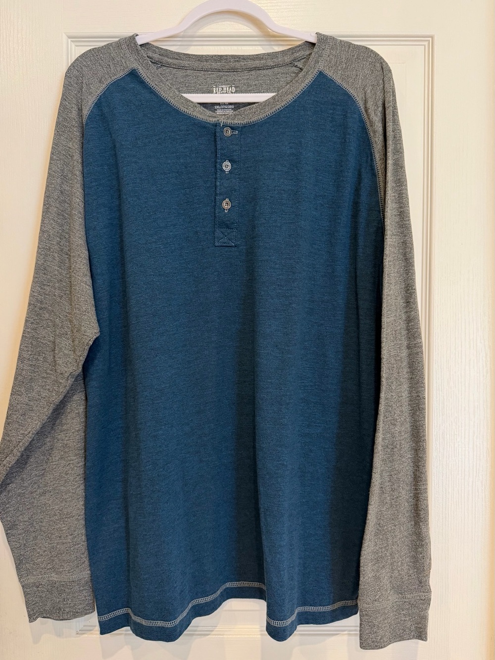 Men’s Duluth Blue and Gray Long Sleeve Henley